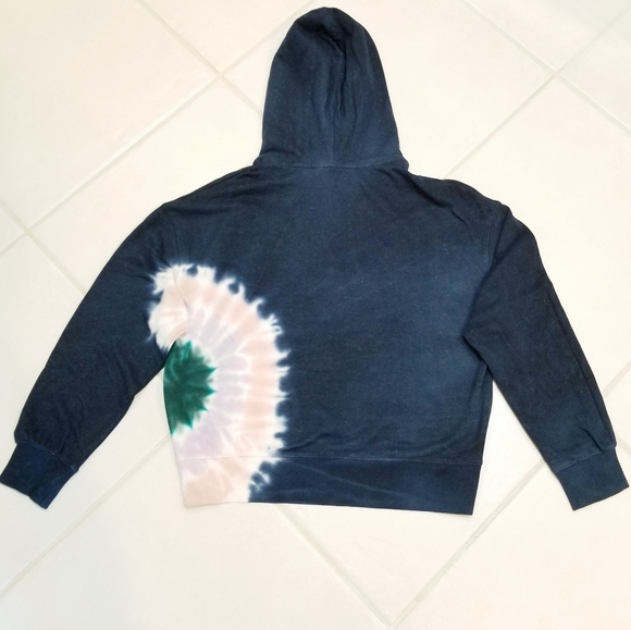 WILDFOX Hadley Navy Blue French Terry Relaxed Fit Tie-Dye Hoodie M NWT - Picture 7 of 11